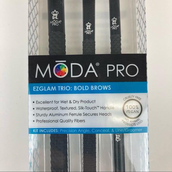 Moda Pro EZglam Trio Bold Brows Brushes NIB - Picture 5 of 6